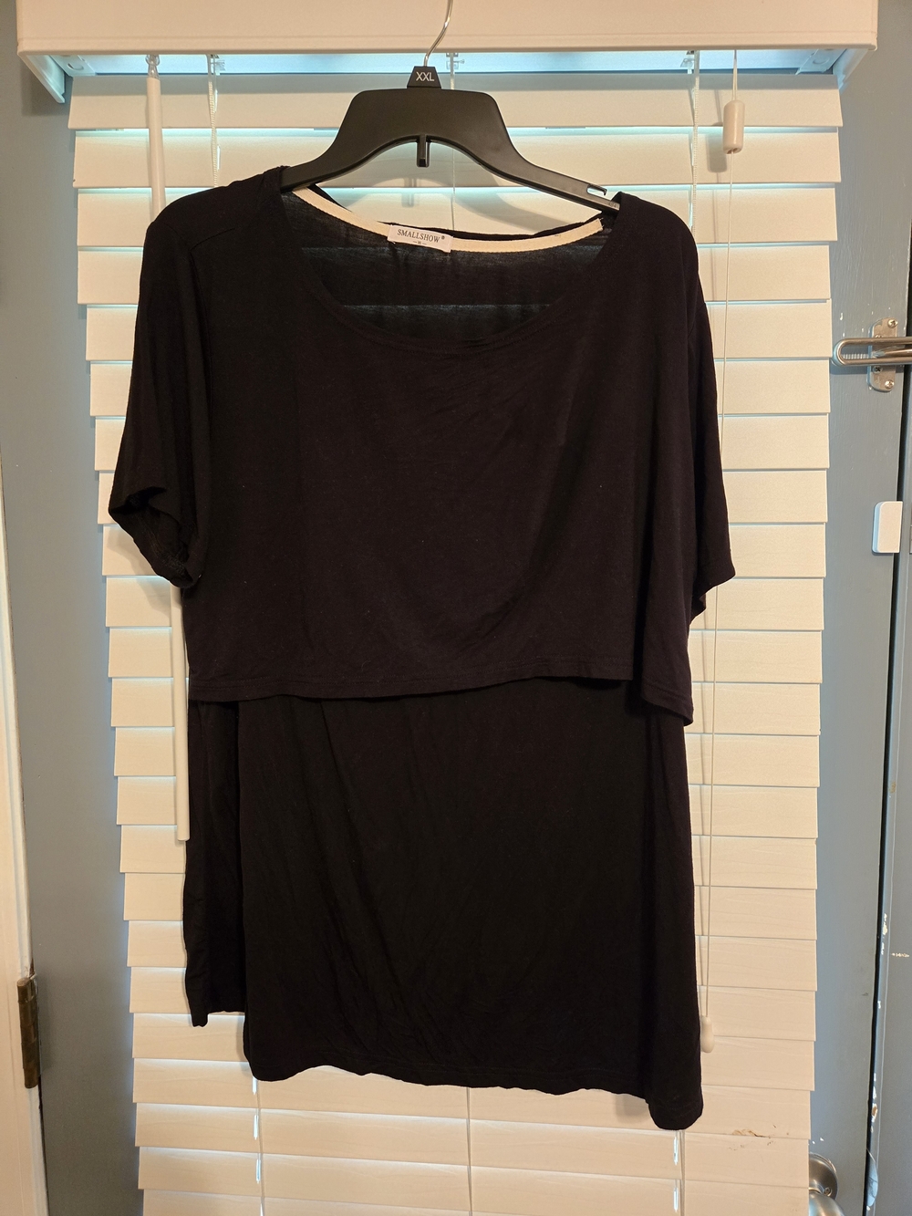 Black Layered Nursing Shirt - XL